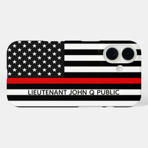 薄赤線アメリカ国旗 iPhone 16ケース