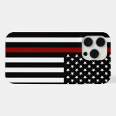 薄赤線アメリカ国旗 iPhoneケース (裏面横)