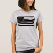 薄赤線アメリカ国旗 Tシャツ (正面)
