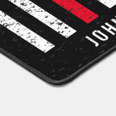 薄赤線アメリ動揺してカ国旗の消防士 デスクマット (コーナー)