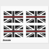 薄赤線イギリス国旗 長方形シール (シート)