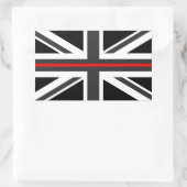 薄赤線イギリス国旗 長方形シール (バッグ)