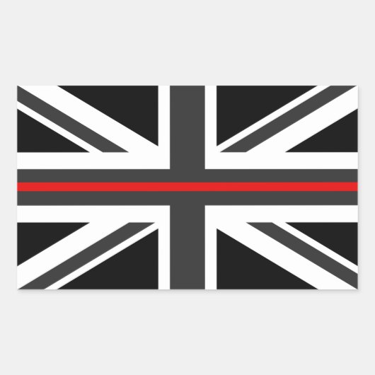薄赤線イギリス国旗 長方形シール (正面)