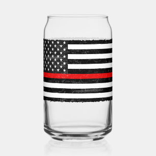 薄赤線グランジアメリカ国旗 ガラス缶
