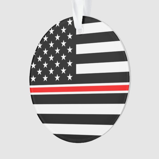 薄赤線国旗:消防士ヒーローメモリアル オーナメント (正面)