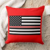 薄赤線国旗：消防士ヒーローメモリアル クッション (ブランケット)