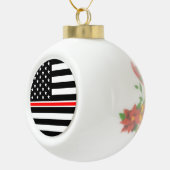 薄赤線国旗：消防士ヒーローメモリアル セラミックボールオーナメント (右)