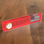 薄赤線国旗:消防士ヒーローメモリアル デスクネームプレート (側面)