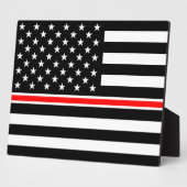 薄赤線国旗:消防士ヒーローメモリアル フォトプラーク (側面)