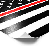 薄赤線国旗：消防士ヒーローメモリアル フォトプリント            (角)