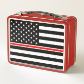 薄赤線国旗:消防士ヒーローメモリアル メタルランチボックス (裏面)