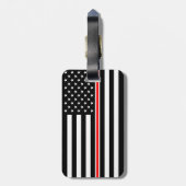 薄赤線国旗:消防士ヒーローメモリアル ラゲッジタグ (裏面縦)