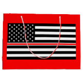 薄赤線国旗:消防士ヒーローメモリアル ラージペーパーバッグ (裏面)