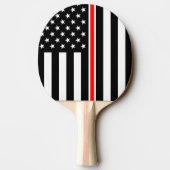 薄赤線国旗：消防士ヒーローメモリアル 卓球ラケット (裏面)