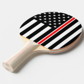 薄赤線国旗：消防士ヒーローメモリアル 卓球ラケット (正面アングル)