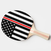 薄赤線国旗：消防士ヒーローメモリアル 卓球ラケット (横)