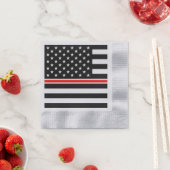 薄赤線国旗:消防士ヒーローメモリアル 縁ありカクテルナプキン (インサイチュ)