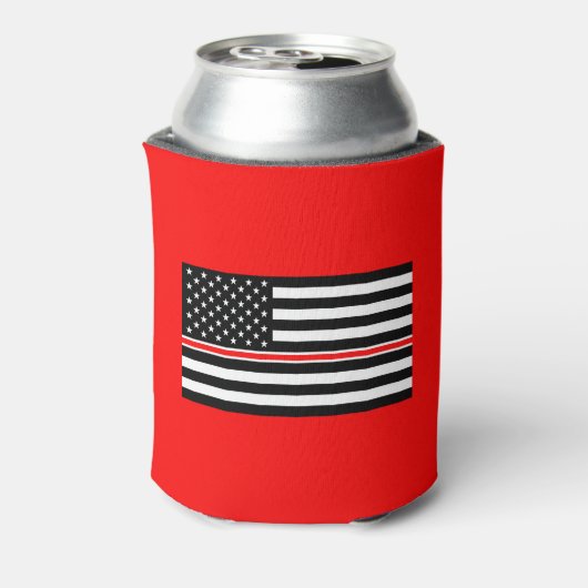 薄赤線国旗：消防士ヒーローメモリアル 缶クーラー (缶裏面)