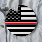 薄赤線国旗:消防士ヒーローメモリアル 缶バッジ (インサイチュ)