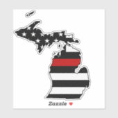 薄赤線旗（ミシガン州） シール (シート)