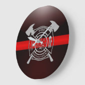 薄赤線消防ステーションハウス ラージ壁時計 (傾斜)