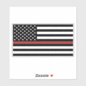 薄赤線消防士アメリカ国旗の消防救助 シール (シート)