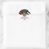 薄赤線消防士院消防士卒業 ラウンドシール (バッグ)