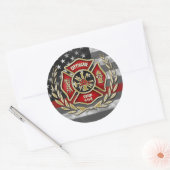 薄赤線火災部カスタム ラウンドシール (封筒)