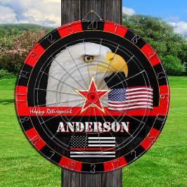 薄赤線&アメリカ国旗、消防士/アメリカ ダーツボード