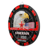 薄赤線&アメリカ国旗、消防士/アメリカ ダーツボード (正面右)