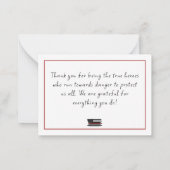 薄赤線USA国旗の戦闘機鑑賞 ノートカード (裏面)