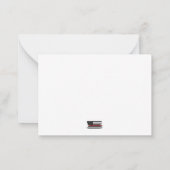 薄赤線USA国旗の戦闘機鑑賞 ノートカード (裏面)