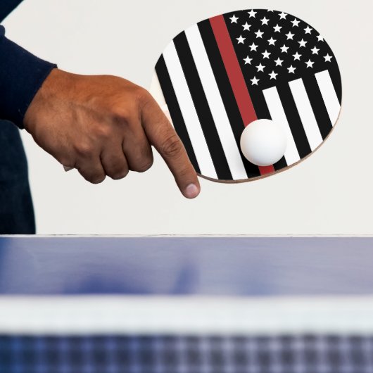 薄赤線USA国旗の消防署 卓球ラケット (インサイチュ)