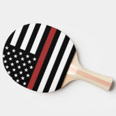 薄赤線USA国旗の消防署 卓球ラケット (横)