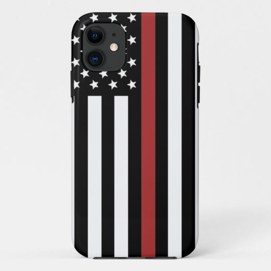 薄赤線USA国旗の消防署 Case-Mate iPhoneケース (裏面)
