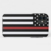 薄赤線USA国旗の消防署 Case-Mate iPhoneケース (裏面(横))