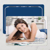 薄銀フレーム写真 卒業おめでとうのご案内 案内状 (正面/裏面)