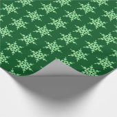 薄雪、暗淡い色の緑の緑の結晶 ラッピングペーパー (角)