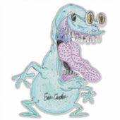 薄青いモンスター エイリアン キャラクター シール (正面)