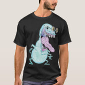 薄青いモンスター エイリアン キャラクター Tシャツ (正面)