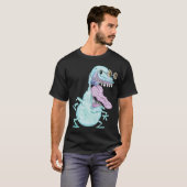 薄青いモンスター エイリアン キャラクター Tシャツ (正面フル)