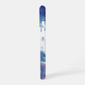 薄青く、青の水彩画のペンキ。 名前を使って、抽象芸術 iPhone 16ケース (左側面)