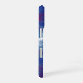 薄青く、青の水彩画のペンキ。 名前を使って、抽象芸術 iPhone 16ケース (右側面)