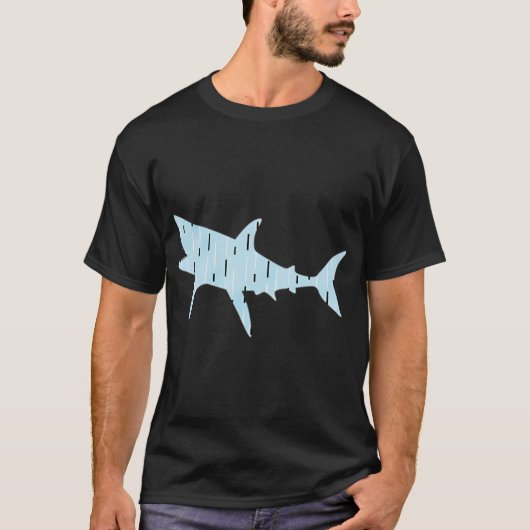 薄青とサメ Tシャツ (正面)