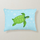 薄青のウミガメ アクセントクッション (正面)