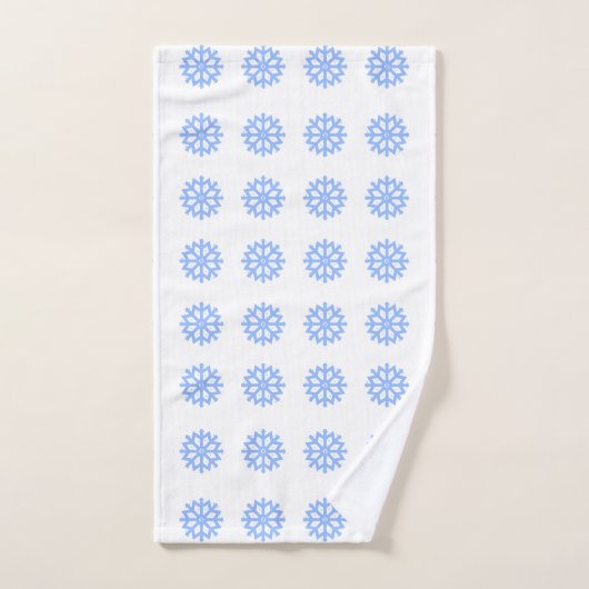 薄青の冬の雪片模様 ハンドタオル (ハンドタオル)