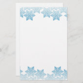 薄青スノーフレーク縁ど 便箋 (正面/裏面)