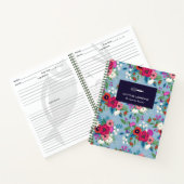 薄青ピンクのボホ花柄 ノートブック (内部)