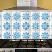 薄青メダリオンのセラミック装飾瓦 タイル