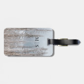 薄青モノグラムの空の冬の木 ラゲッジタグ (裏面横)